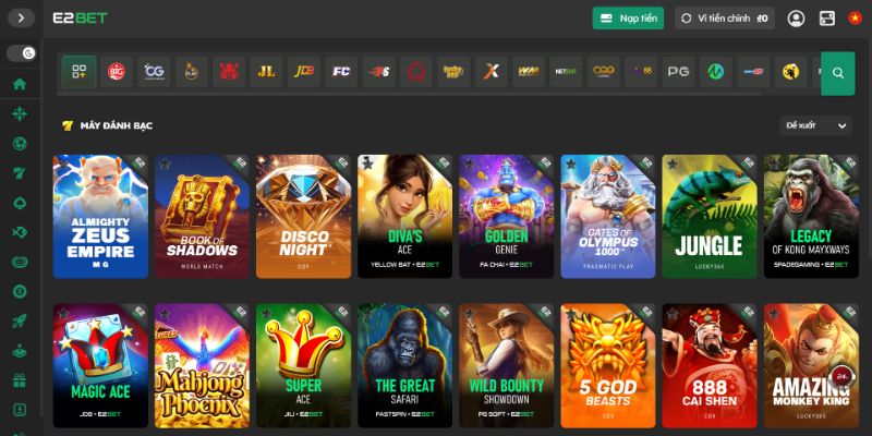 Sảnh slot cùng đa dạng tựa game hấp dẫn